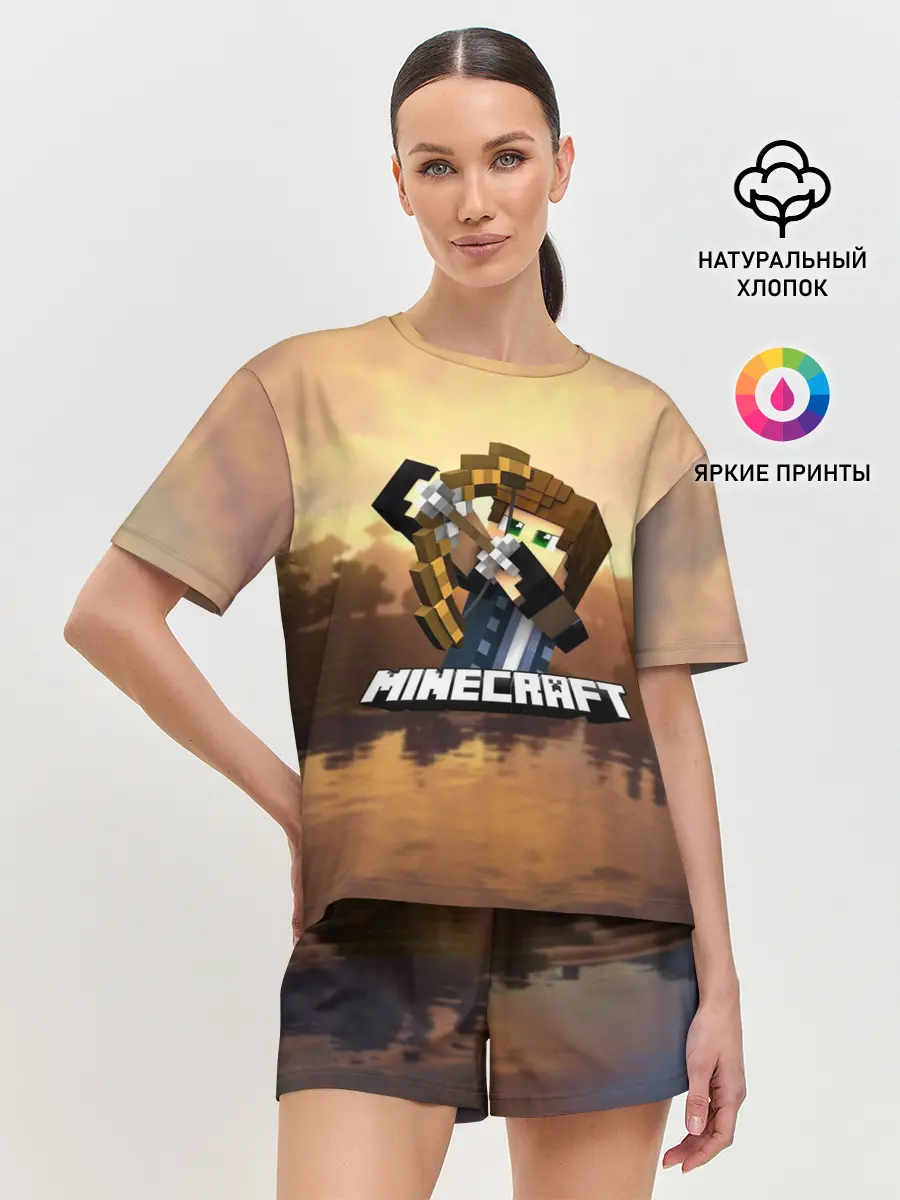 Женская пижама с шортами / Майнкрафт