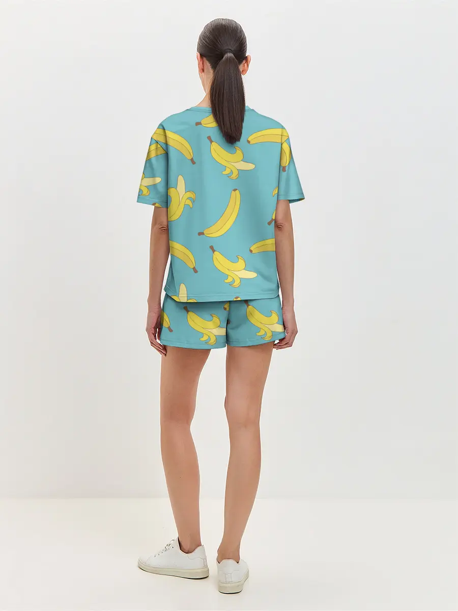Женская пижама с шортами / Банановый дождь