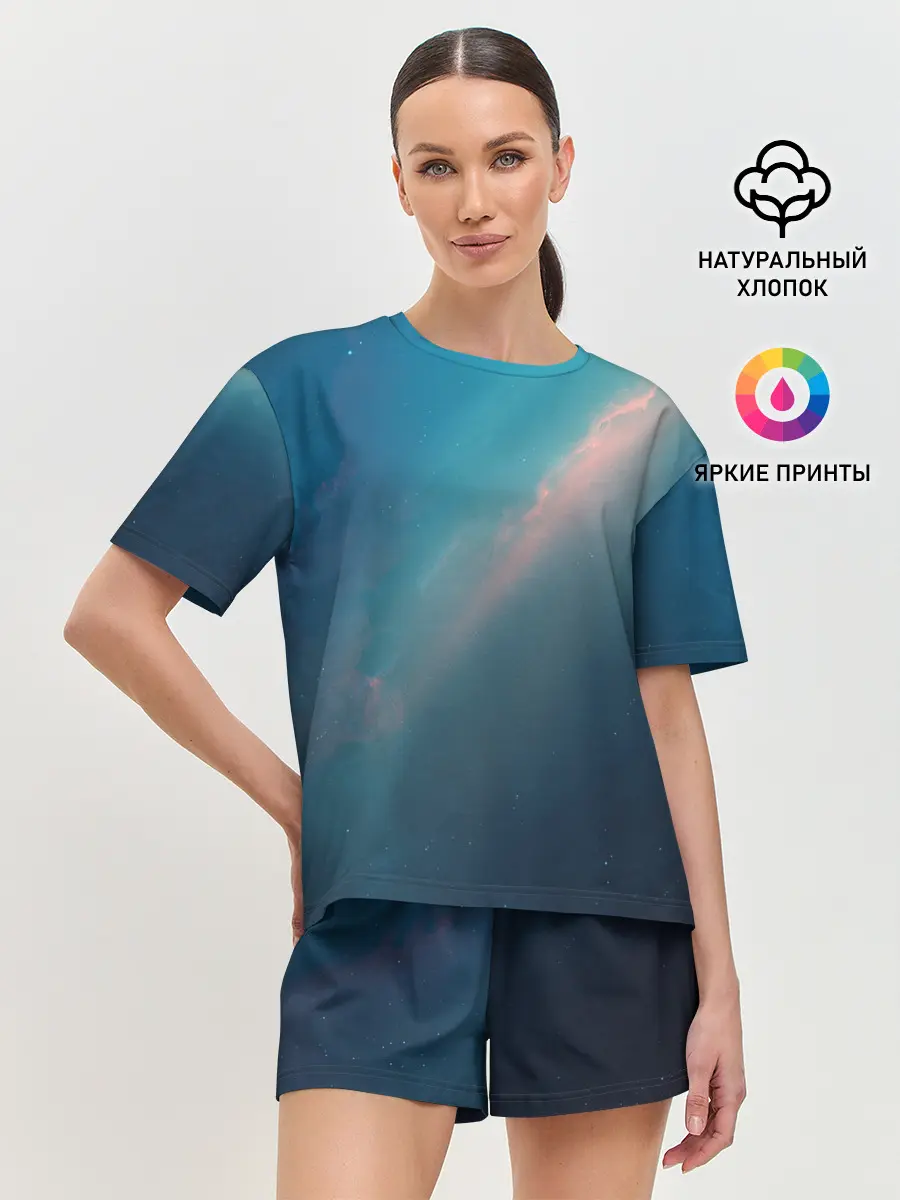 Женская пижама с шортами / Космос