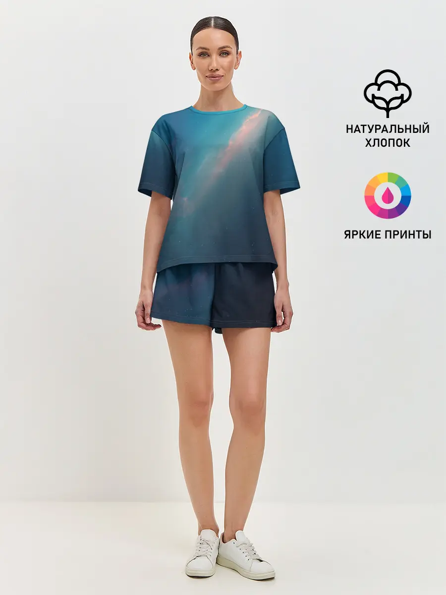 Женская пижама с шортами / Космос