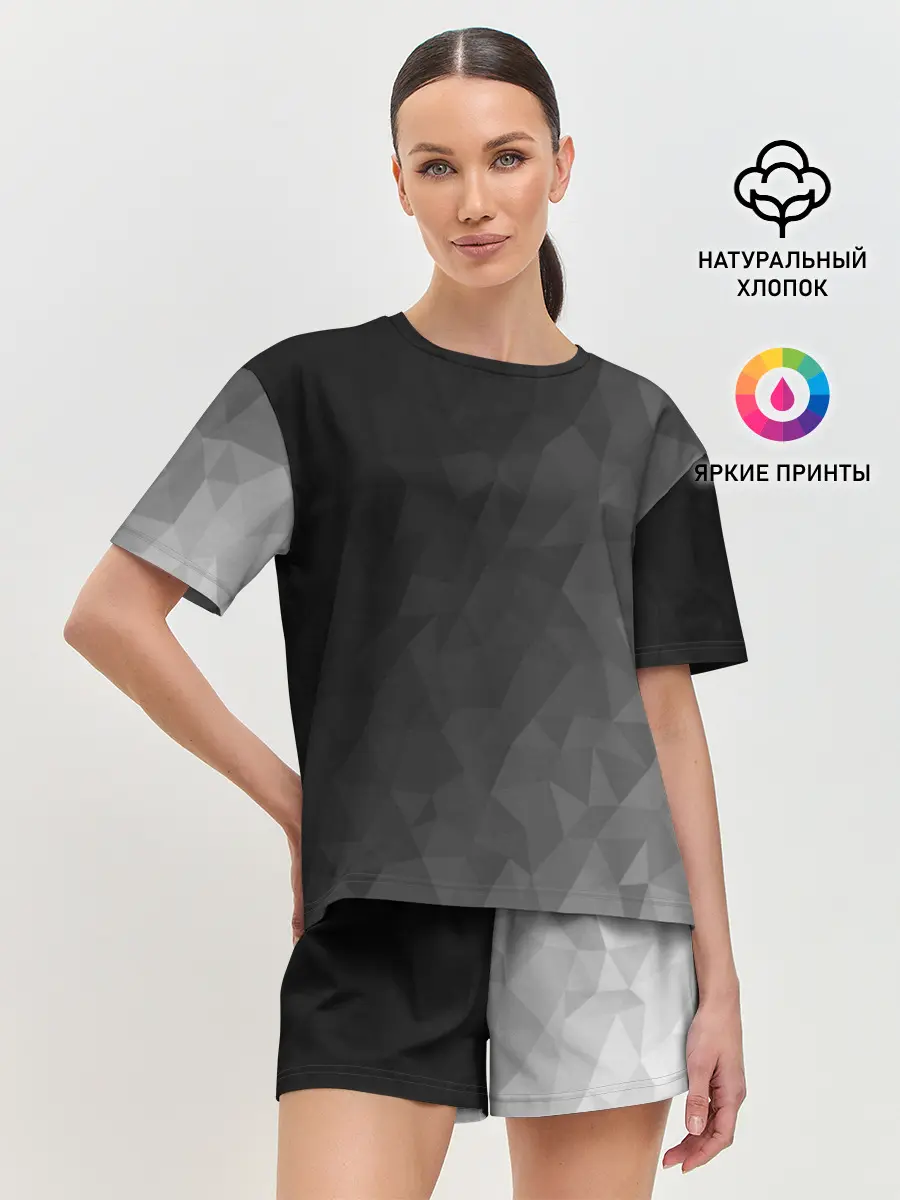 Женская пижама с шортами / Dark abstraction