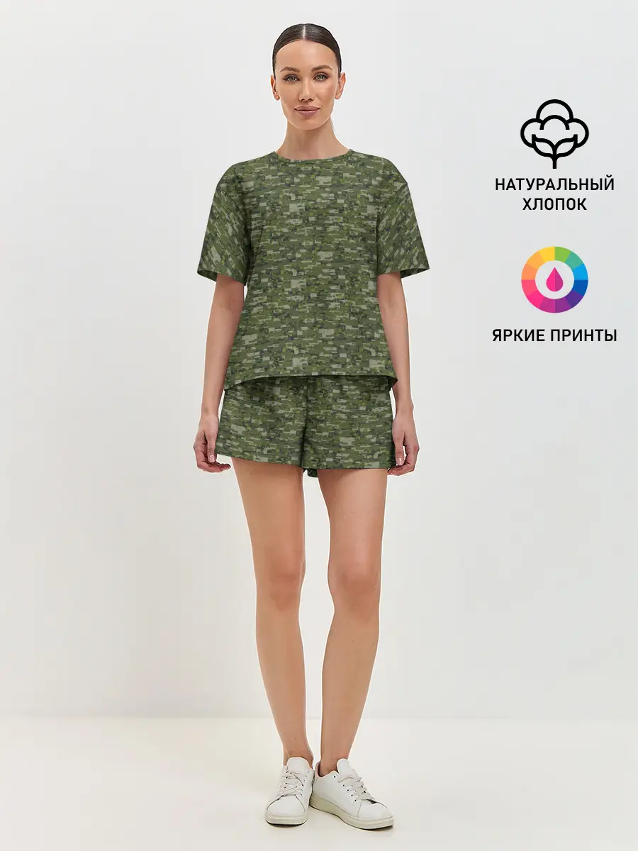 Женская пижама с шортами / Камуфляж
