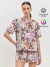 Женская пижама с шортами / MANY FACES OF ANIME GIRLS monochrome
