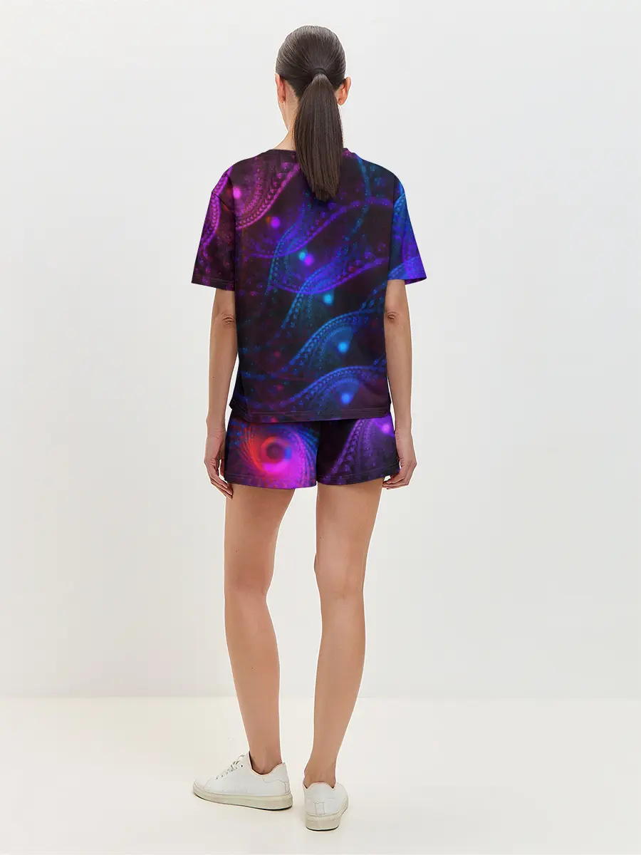 Женская пижама с шортами / NEON FRACTAL