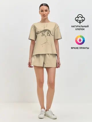 Женская пижама с шортами / Triceratops skeleton