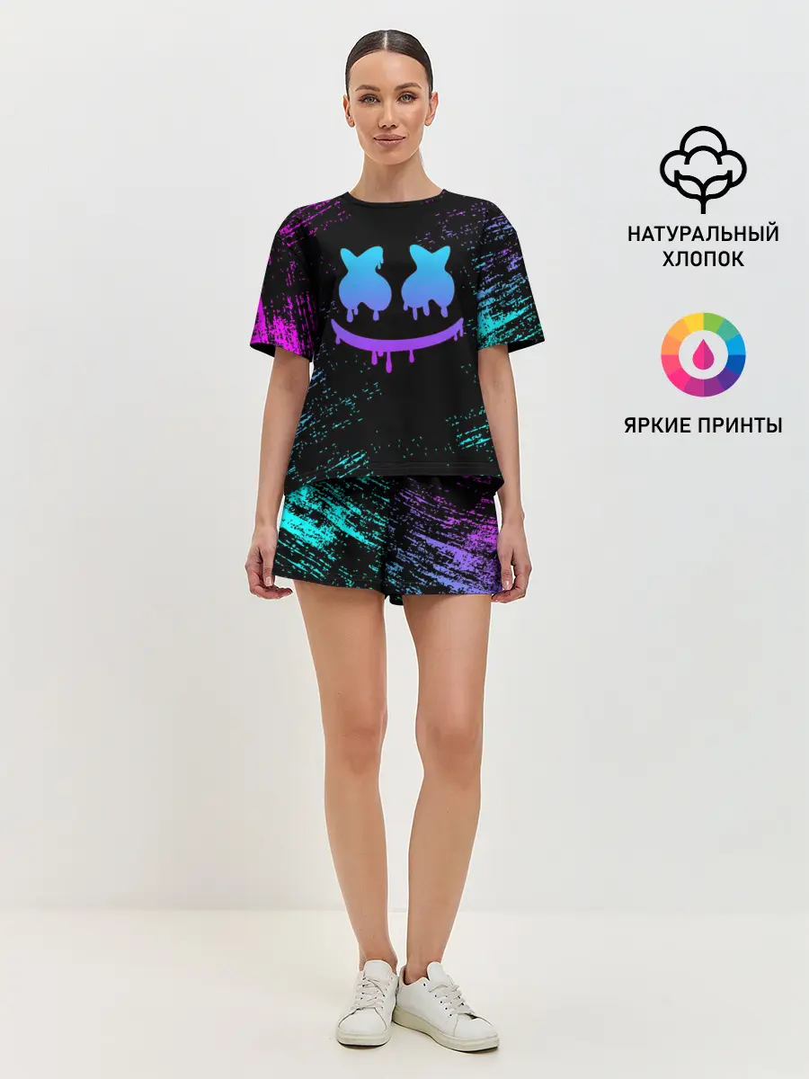 Женская пижама с шортами / Marshmello