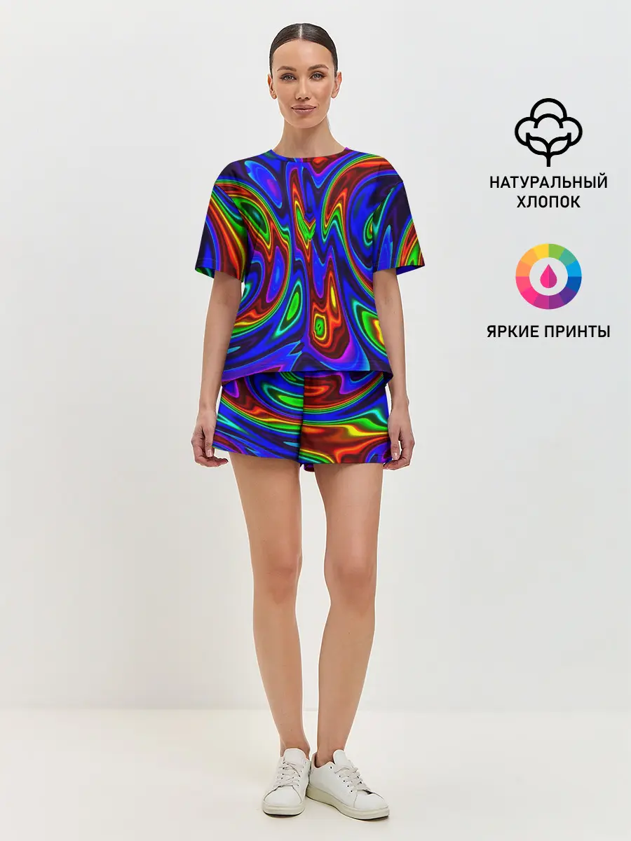 Женская пижама с шортами / НЕОНОВЫЕ КРАСКИ
