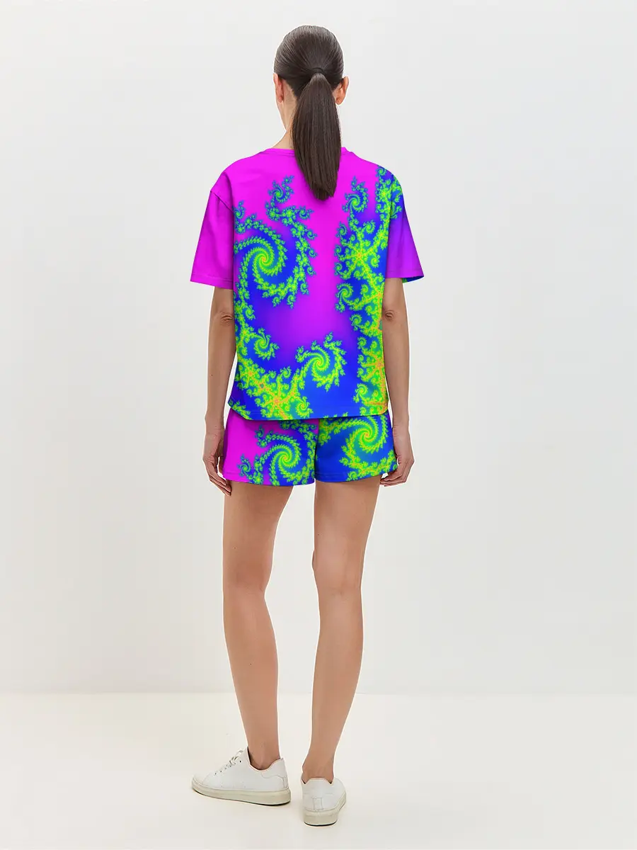 Женская пижама с шортами / КИСЛОТНЫЙ НЕОН