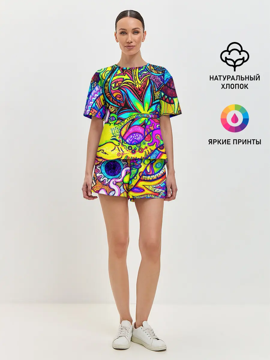 Женская пижама с шортами / PSY ABSTRACTION