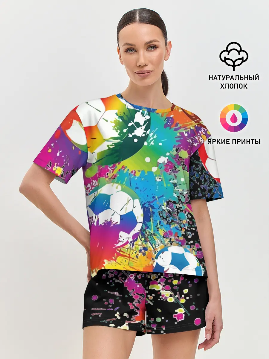 Женская пижама с шортами / Football Paints