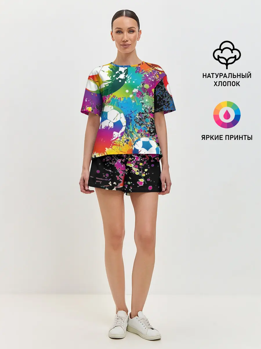 Женская пижама с шортами / Football Paints