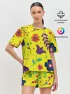 Женская пижама с шортами / Цветочный микс