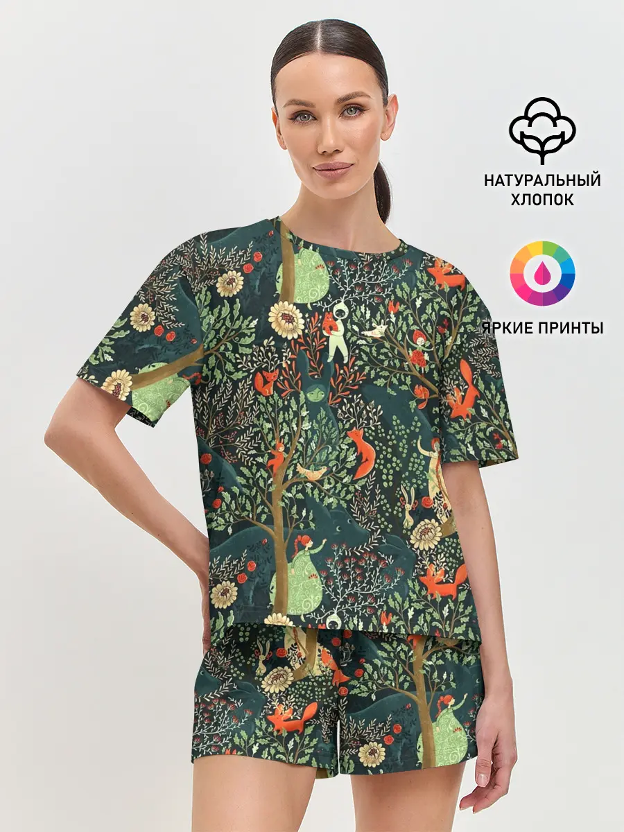 Женская пижама с шортами / Abstraction Pattern