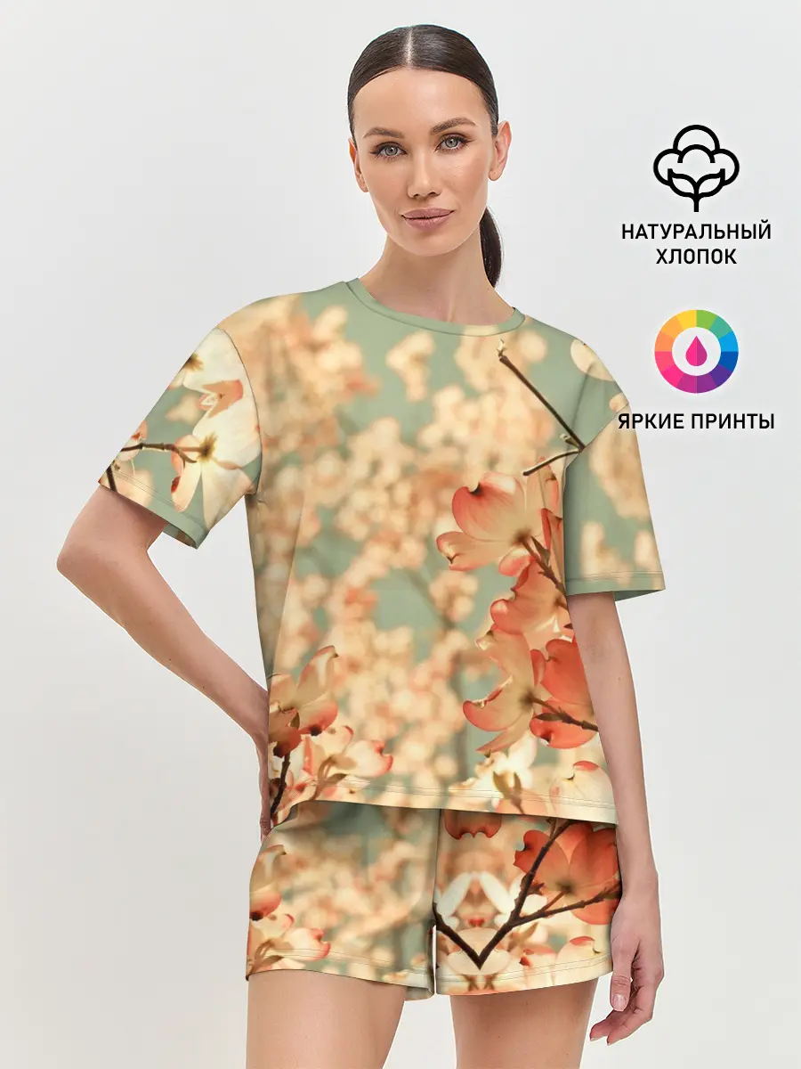 Женская пижама с шортами / Flowers