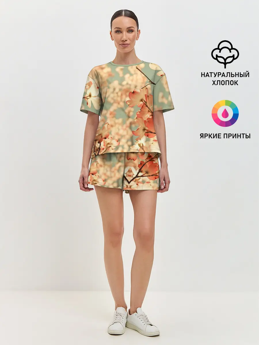Женская пижама с шортами / Flowers