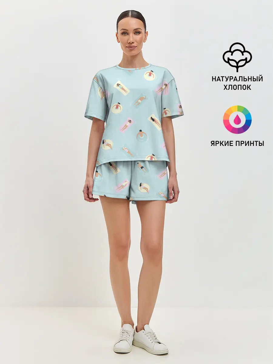 Женская пижама с шортами / Пляжный сезон