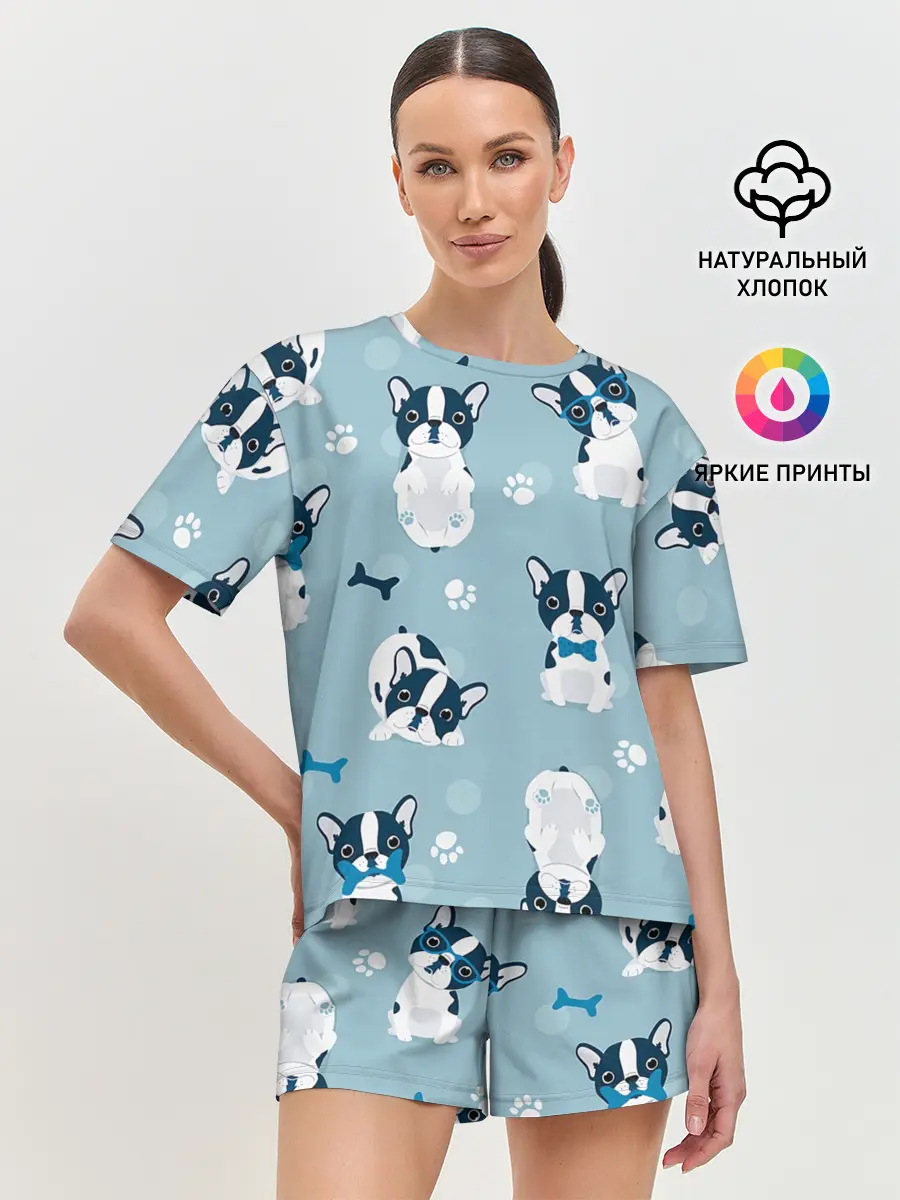 Женская пижама с шортами / Собачки