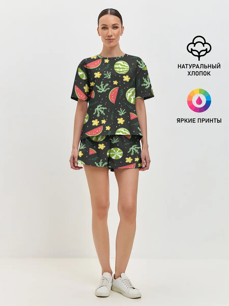 Женская пижама с шортами / Арбузики