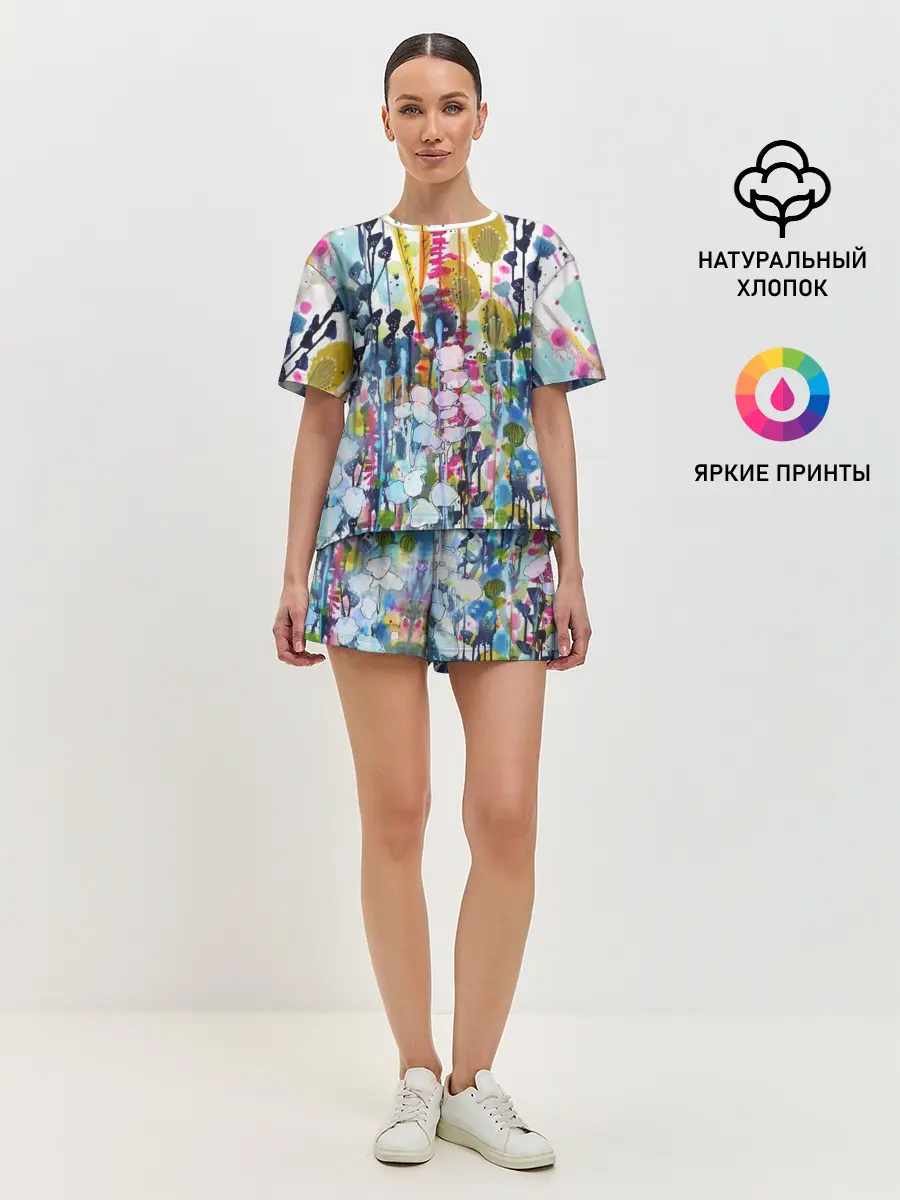 Женская пижама с шортами / Watercolor Flowers
