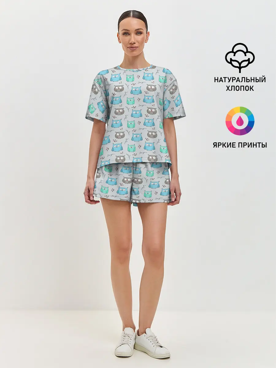 Женская пижама с шортами / Совята