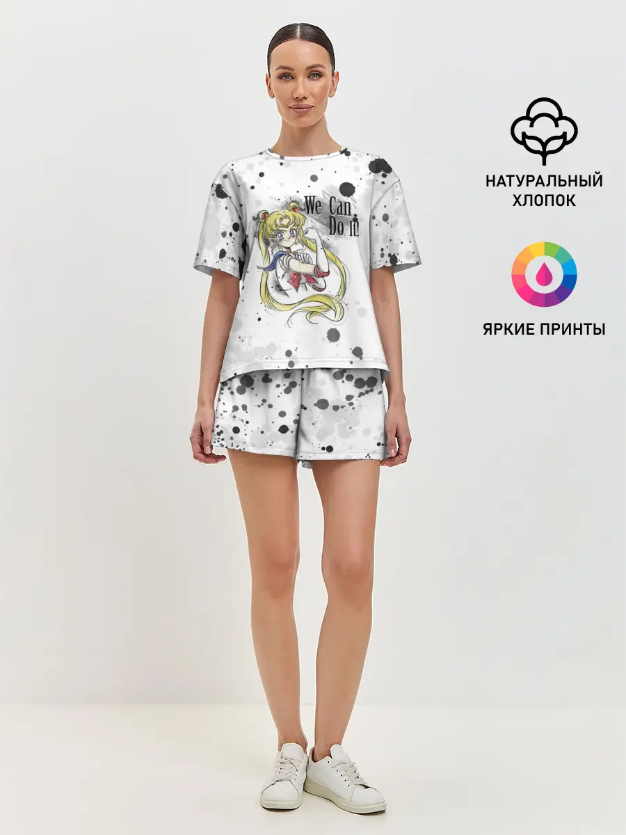 Женская пижама с шортами / Sailor Moon. We can do it!