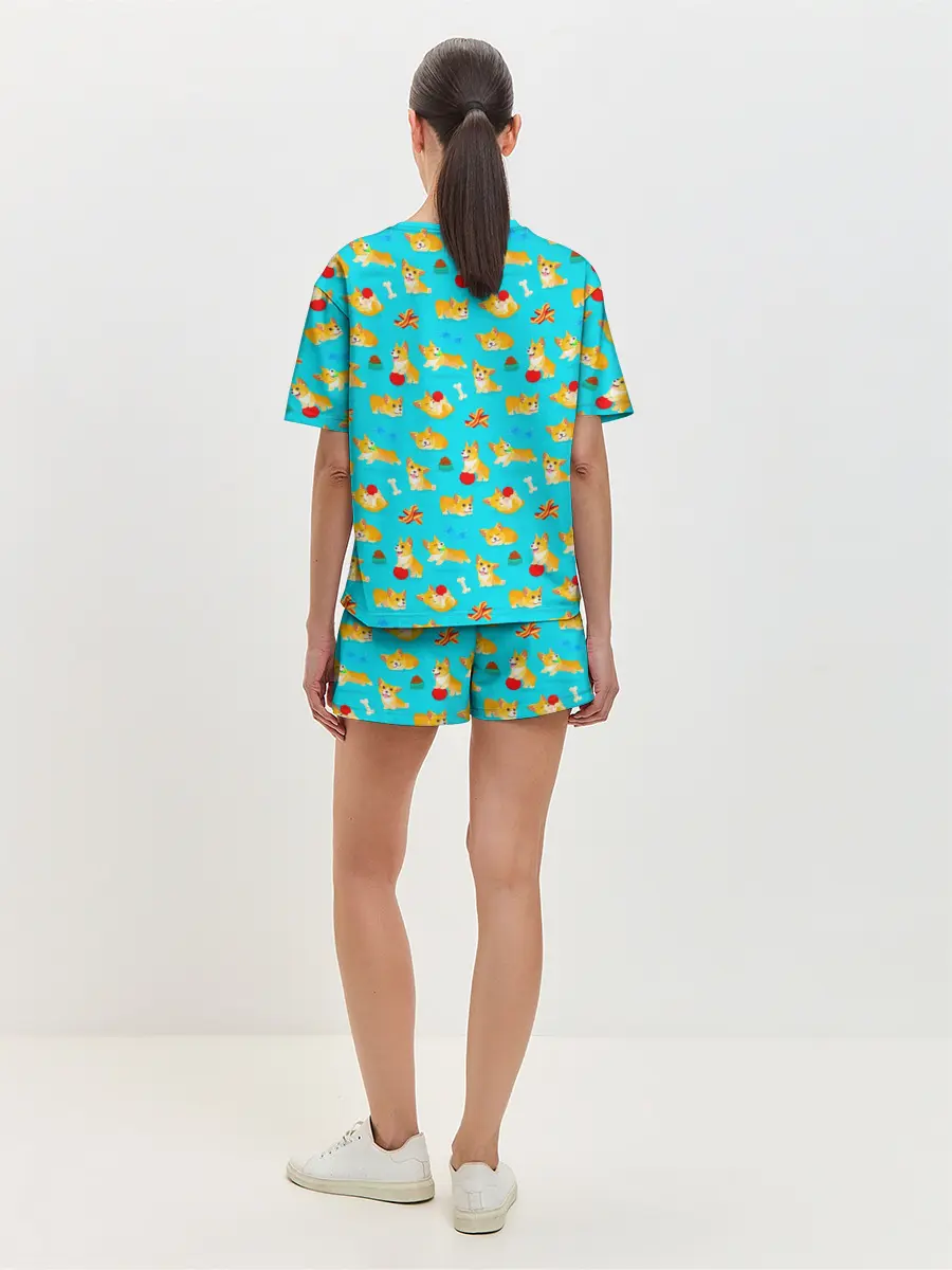 Женская пижама с шортами / Корги