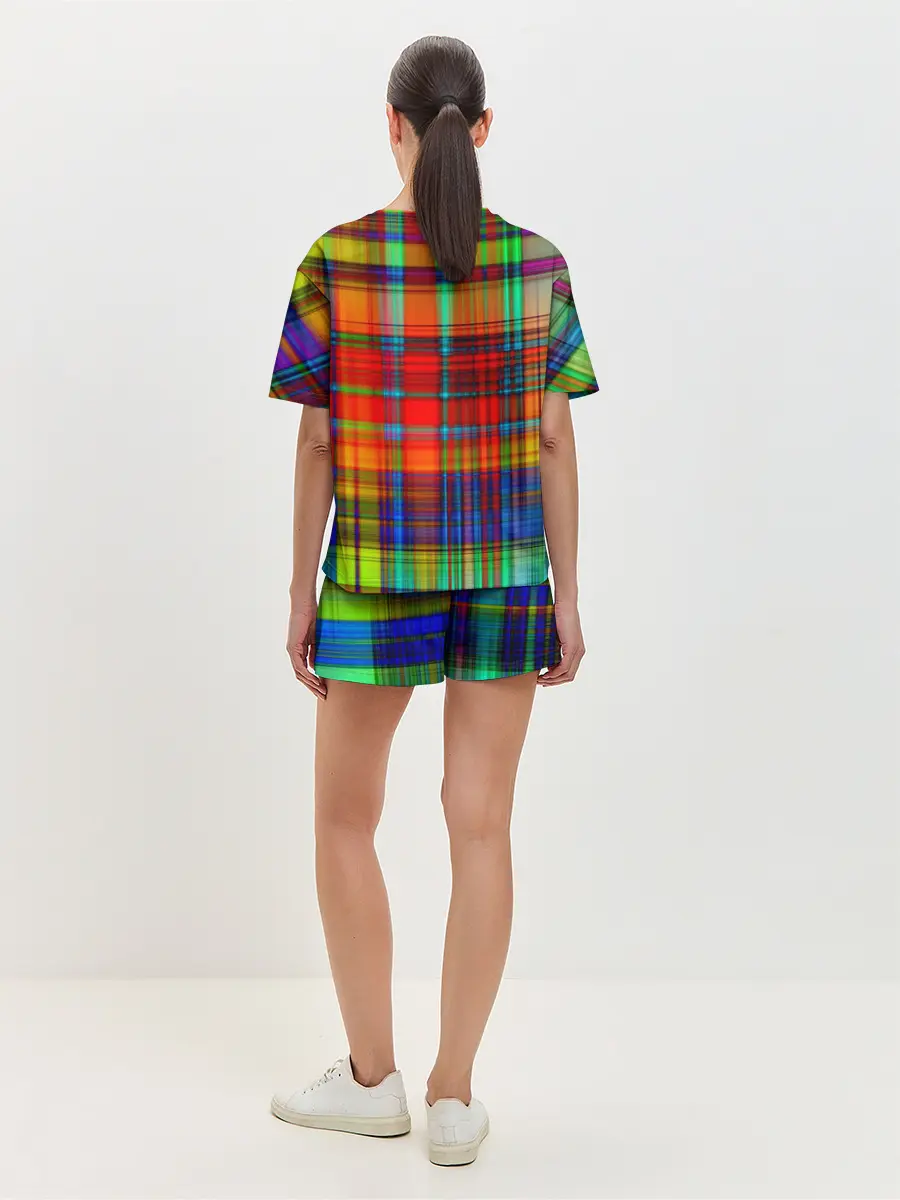 Женская пижама с шортами / Радужная сетка