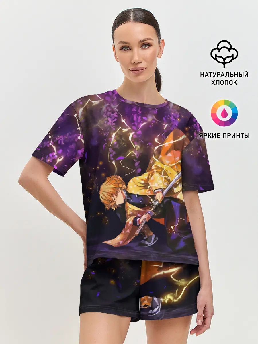 Женская пижама с шортами / Kimetsu no yaiba готовится