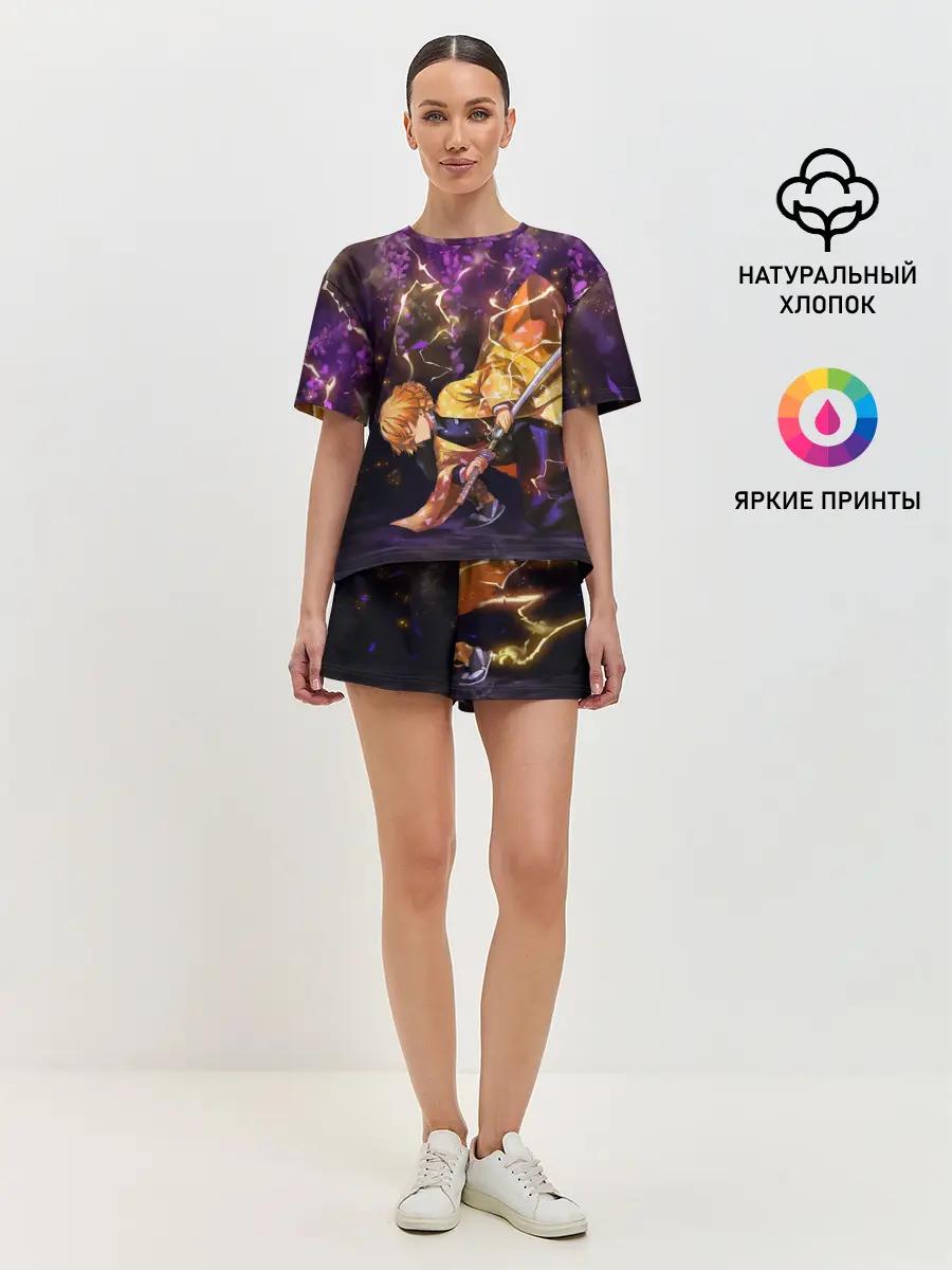 Женская пижама с шортами / Kimetsu no yaiba готовится