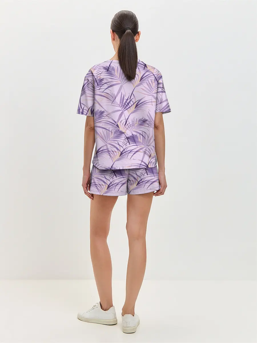 Женская пижама с шортами / Листья