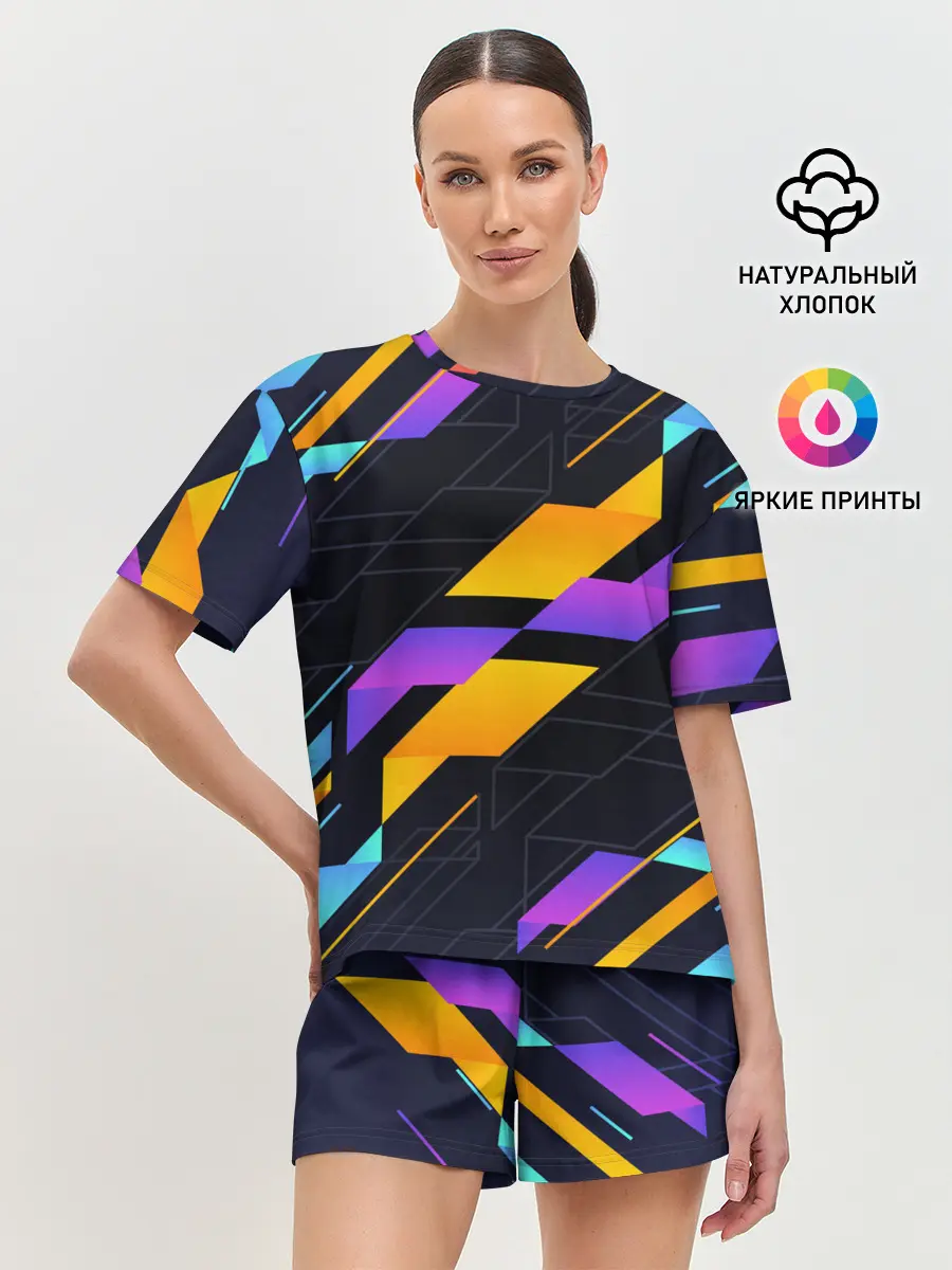 Женская пижама с шортами / Modern Geometry