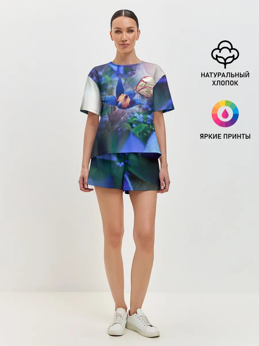 Женская пижама с шортами / Бабочка