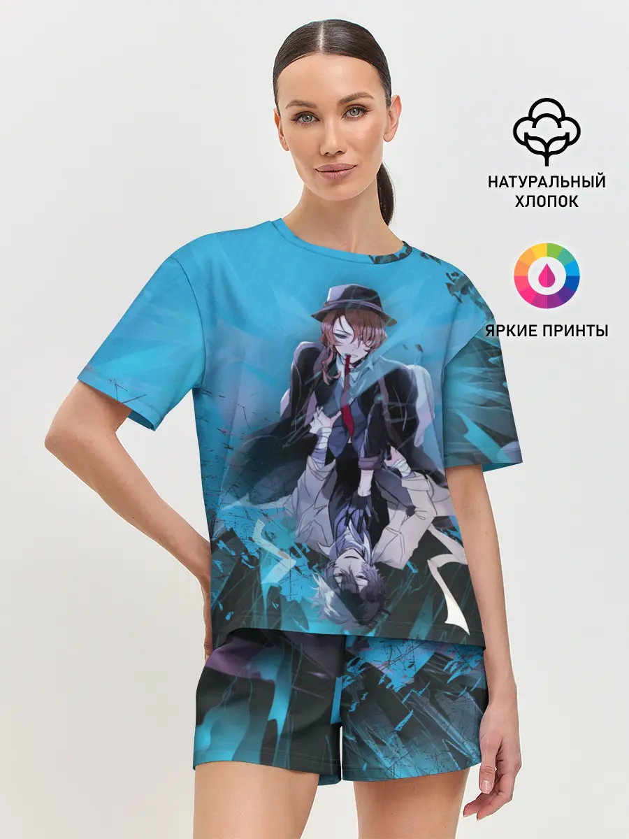 Женская пижама с шортами / Osamu and Chuya