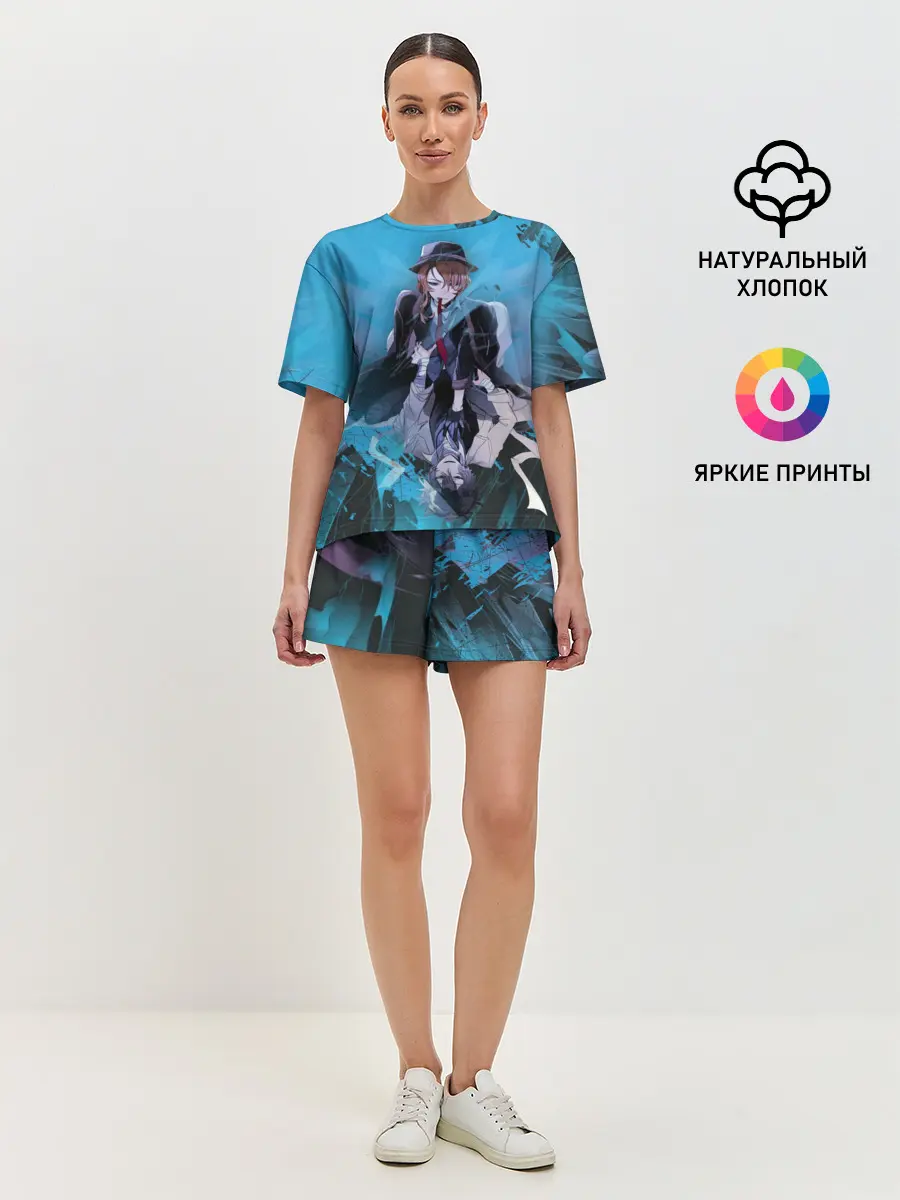 Женская пижама с шортами / Osamu and Chuya