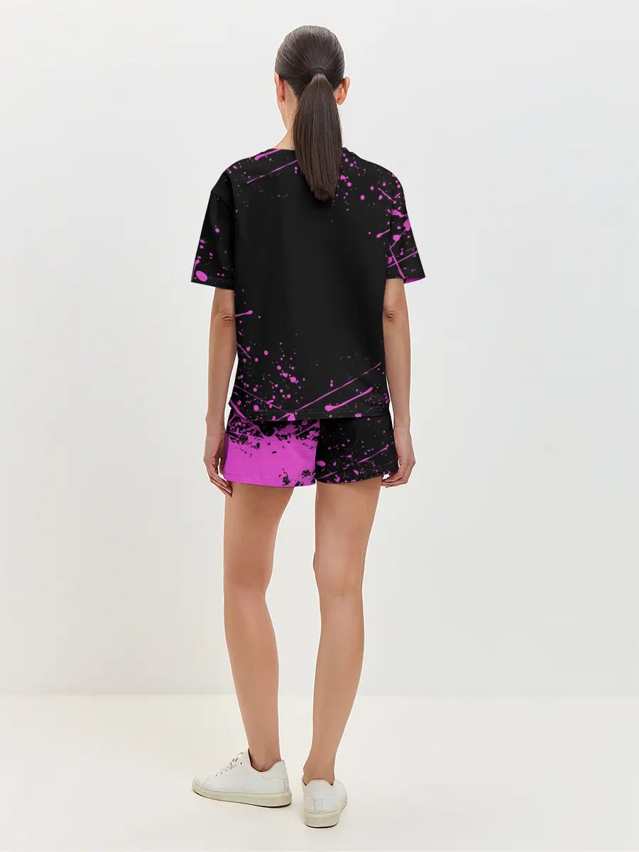 Женская пижама с шортами / Кира джоджо фиолетовые брызги