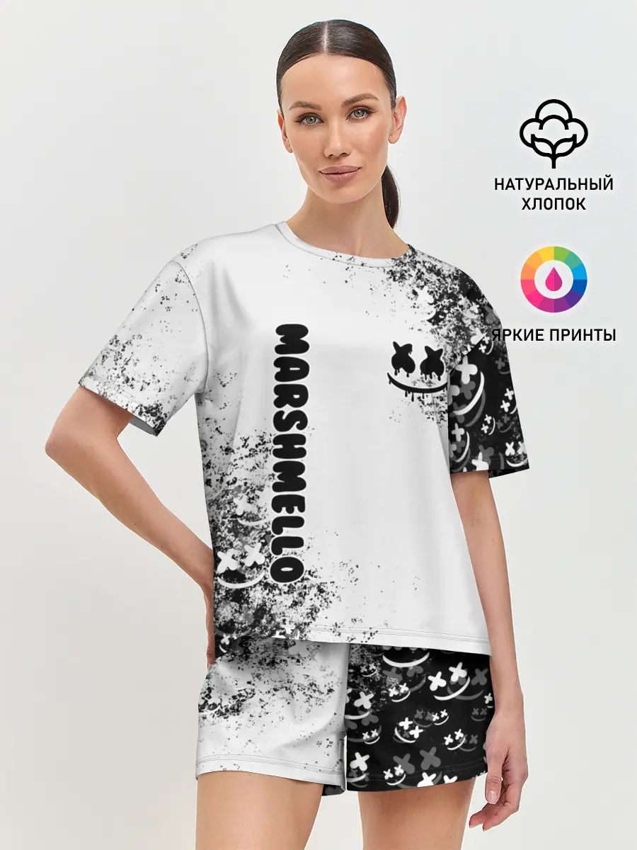 Женская пижама с шортами / Marshmello