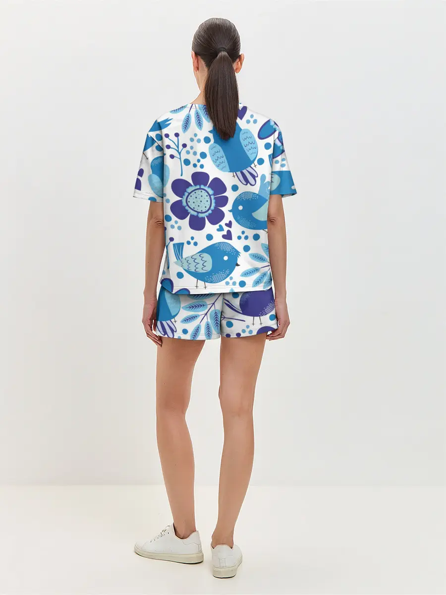 Женская пижама с шортами / Воробушки