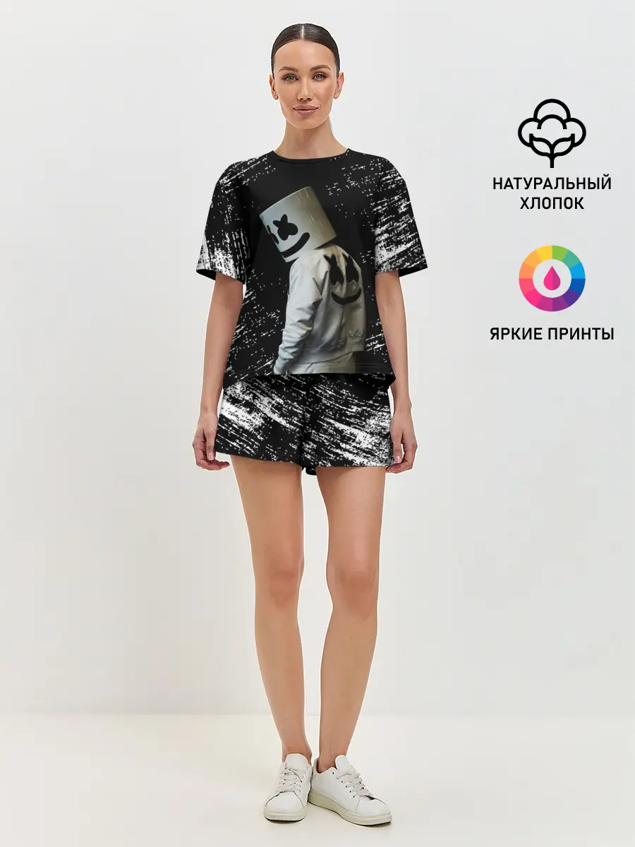 Женская пижама с шортами / Marshmello