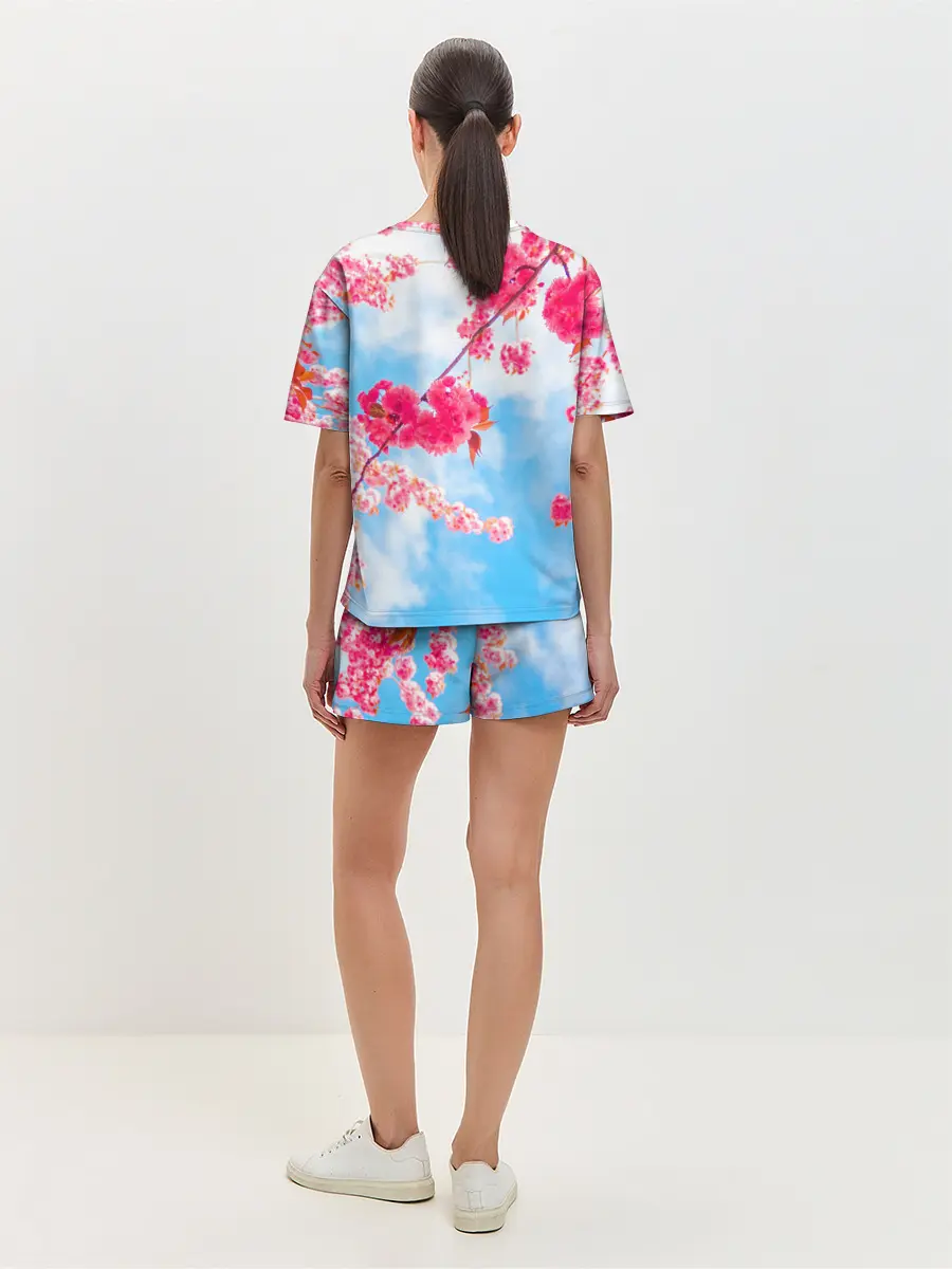 Женская пижама с шортами / Цветение Вишни