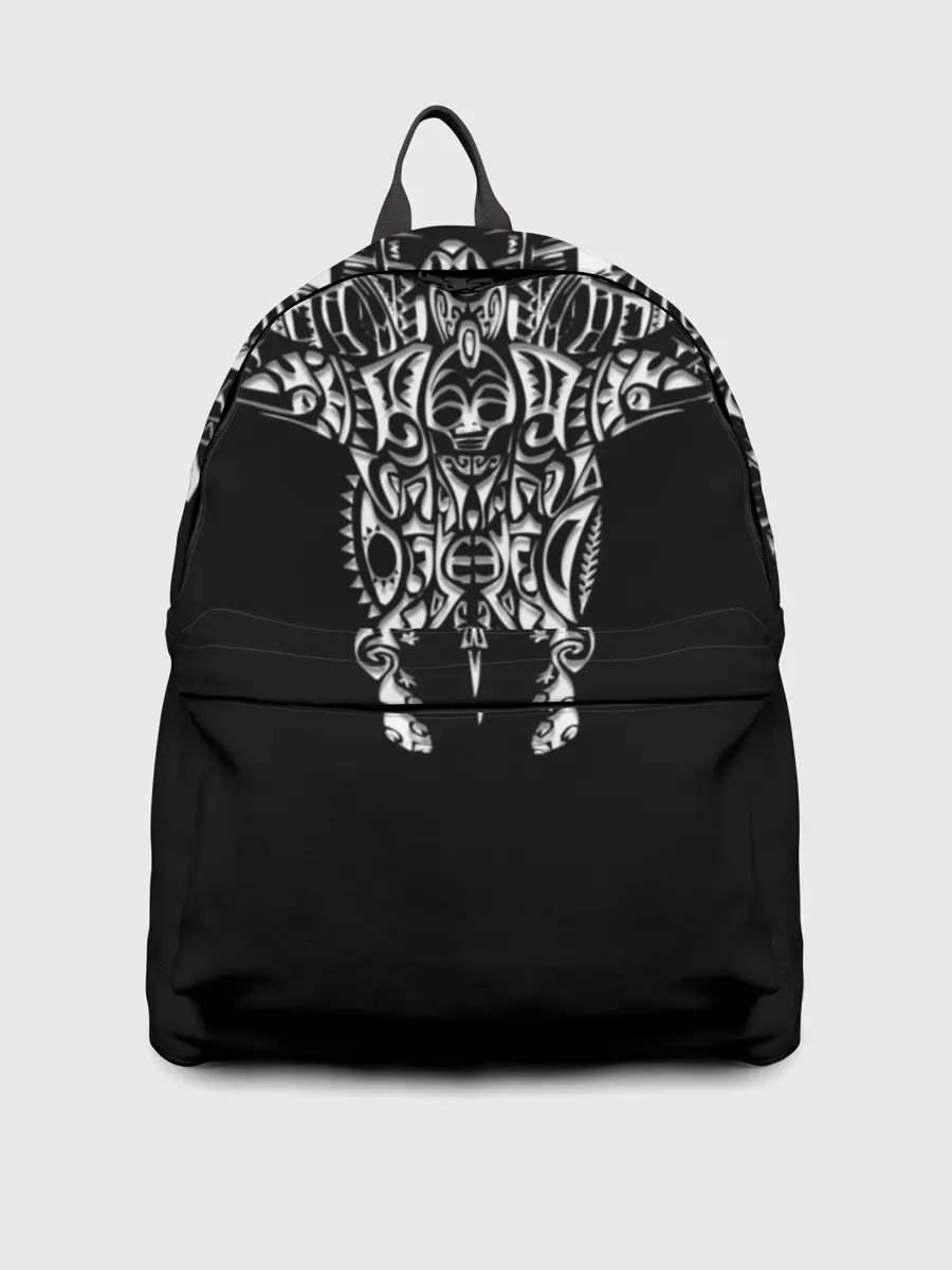 Рюкзак джинсовый / Узор в стиле маори / полинезия