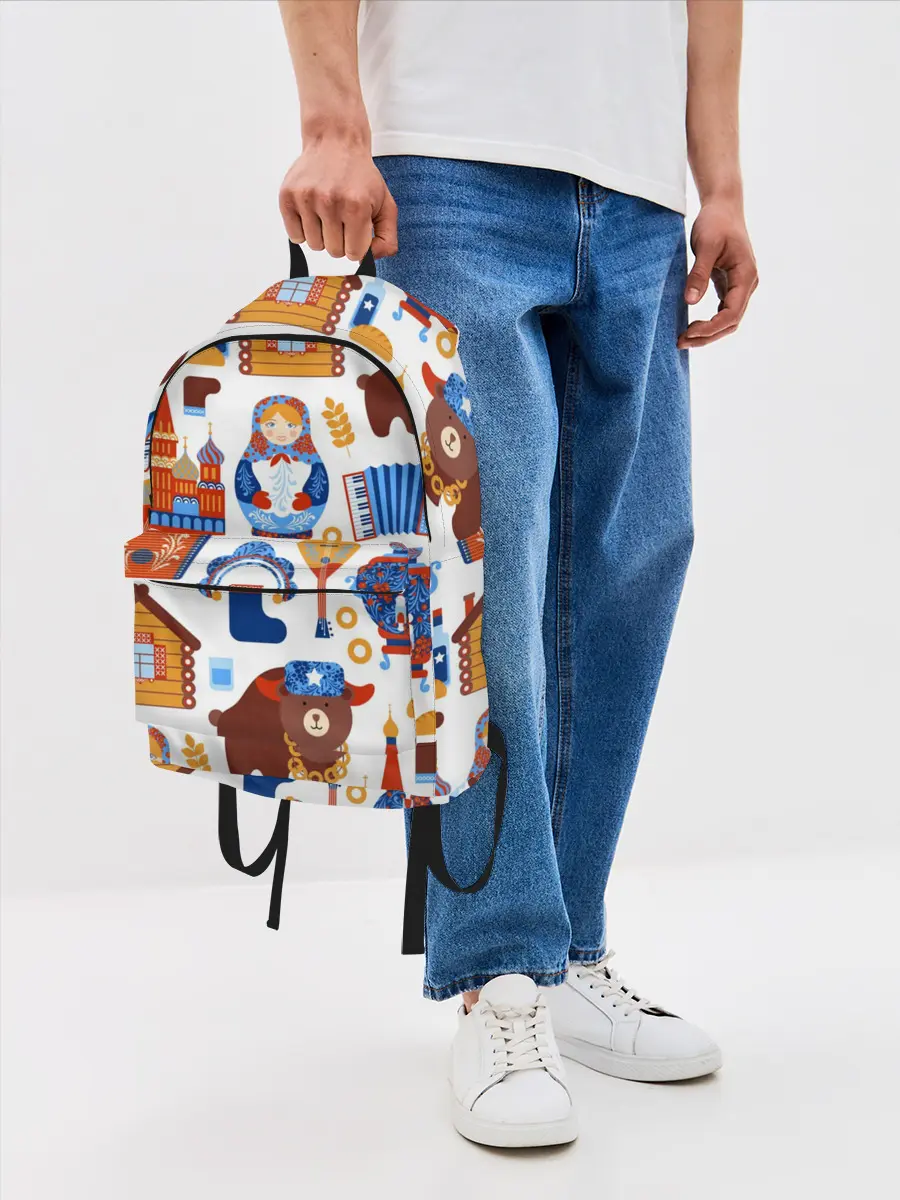 Рюкзак джинсовый / Традиционный поп арт