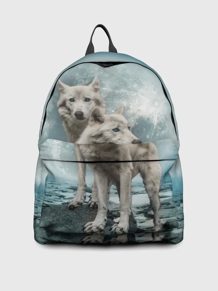 Рюкзак джинсовый / Волки