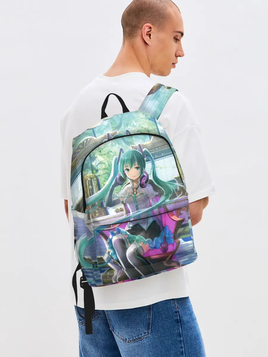 Рюкзак джинсовый / Мика Хацуне за фортепиано