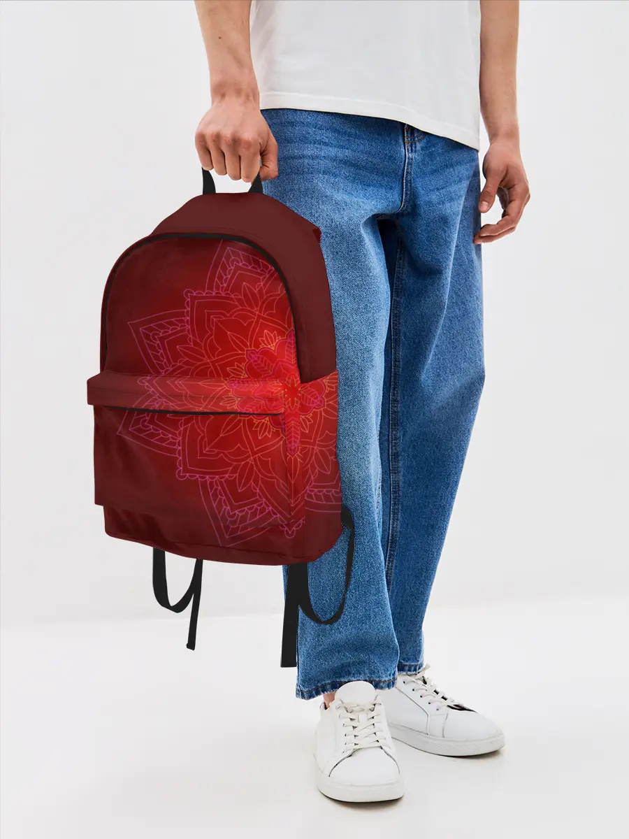 Рюкзак джинсовый / Красная мандала