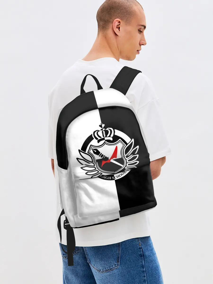 Рюкзак джинсовый / MONOKUMA SCHOOL с фоном