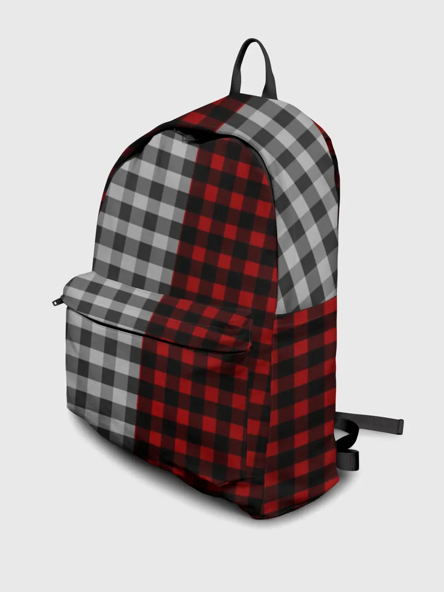 Рюкзак джинсовый / Красно белая рубашка в клетку