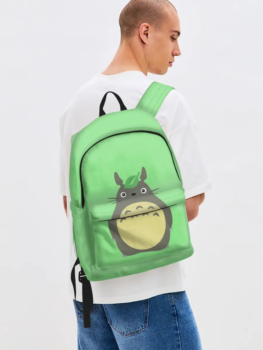 Рюкзак джинсовый / Тоторо под листочком