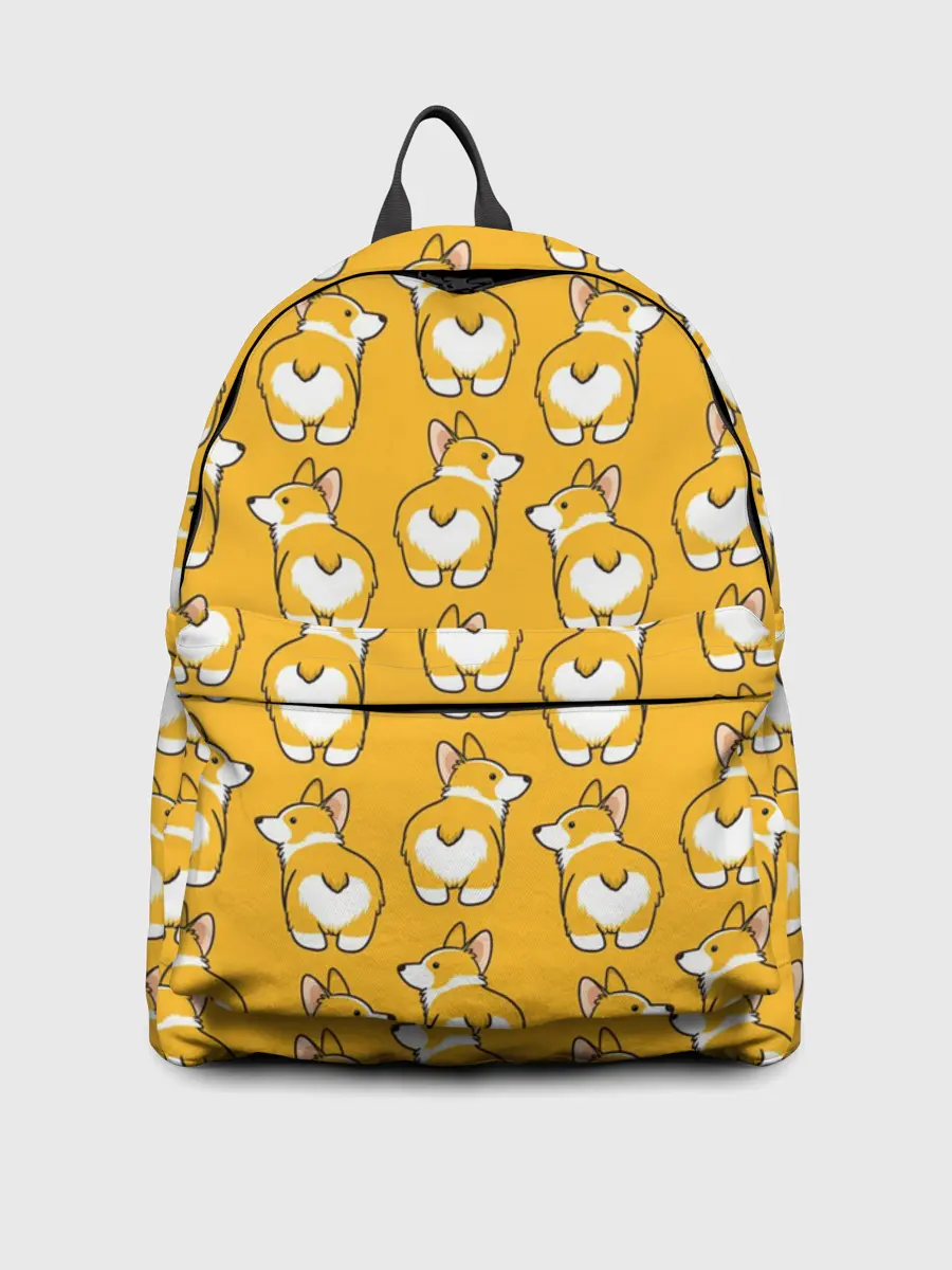 Рюкзак джинсовый / Корги Паттерн