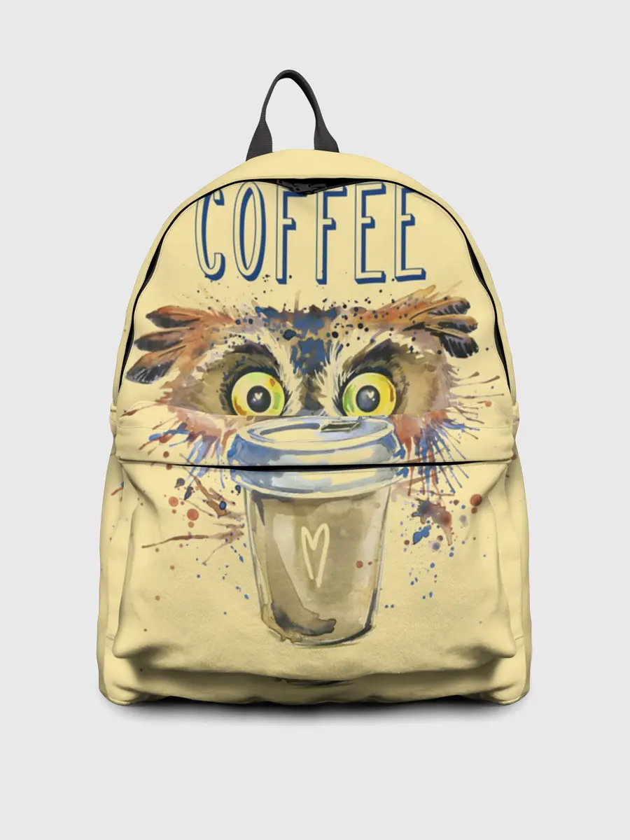 Рюкзак джинсовый / Сова и кофе