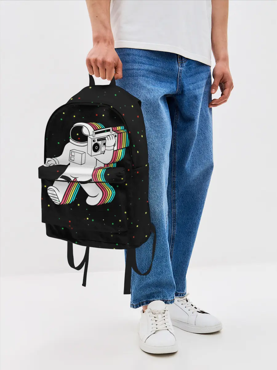 Рюкзак джинсовый / Космонавт с магнитофоном